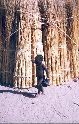 Niño en una aldea del delta