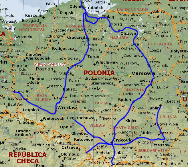 Mapa de Polonia