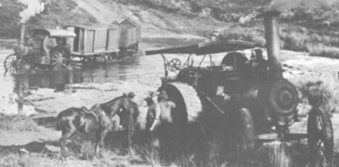 Tractores a vapor durante la guerra de los Boer.