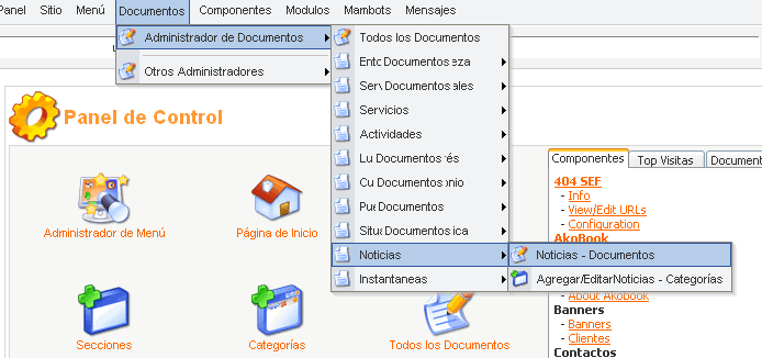 panel de control