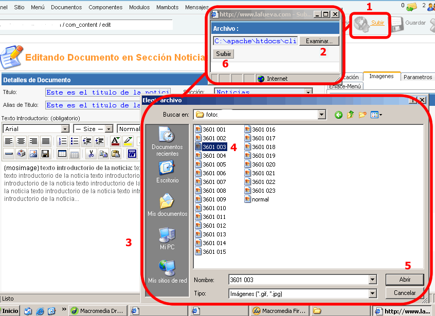 subir nuevas imgenes desde el administrador 