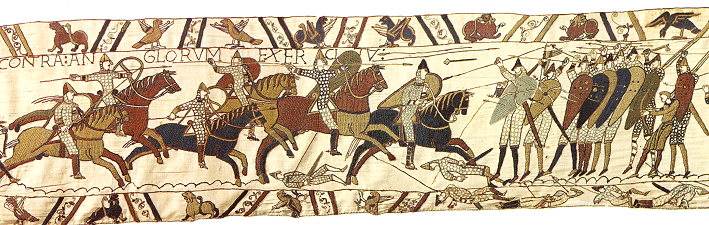Bayeux. Fragment del taps. Segle XI. Autoritzaci Ciutat de Bayeux.