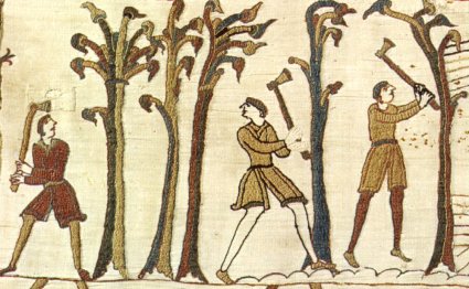 Tapís de Bayeux. Tala d'arbres. Segle XI. Autorització ciutat de Bayeux