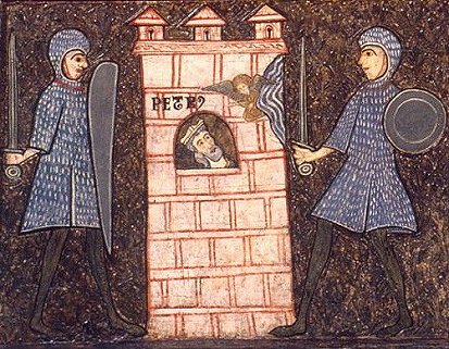 Barcelona. Fragment del frontal de Sant Pere de Boí que representa sant Pere a la presó. Segle XII. MNAC. Foto (Mérida/Sagristà/Calveras).