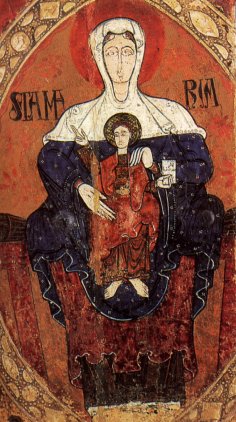 Espinelves. Frontal. Fragment de la mare de D�u. s.XII. MEV. Foto(X.Xort�)