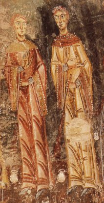 Pedret. Mural. Fragment de les verges prudents. s.XII. MNAC. Foto(Calveras/M�rida/Sagrist�)