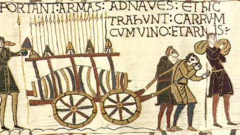 Bayeux. Fragment del taps. Transport d'armes i vi a les naus. s.XI. Autoritzaci ciutat Bayeux