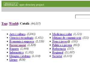 captura de pantalla del dmoz en catal