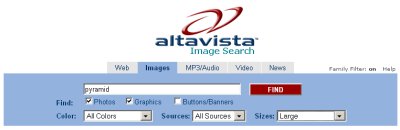 la recerca d'imatges del altavista