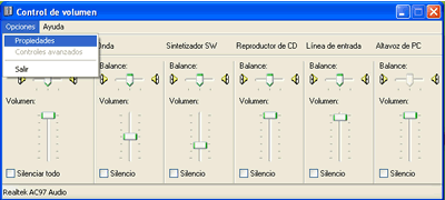  Activar opciones del control de volum