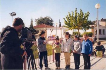 Fent una entrevista a l'hora del pati