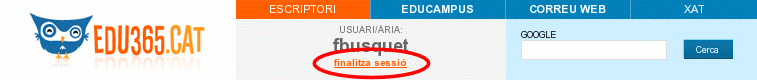 finalitza sessió