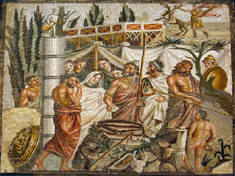 Sacrifici d'Ifigènia. Mosaic romà. Empúries