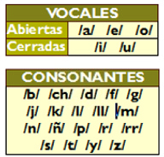 Vocales y consonantes del castellano