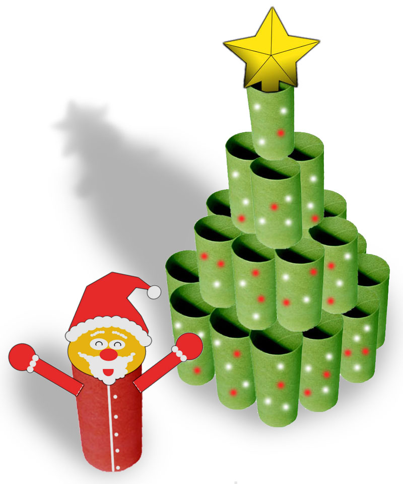 Imagen del árbol de Navidad y papá Noel
