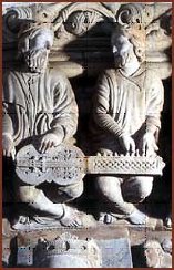 organistrum representat al pòrtic de la Glòria de Santiago de Compostel·la. Clica i sonarà