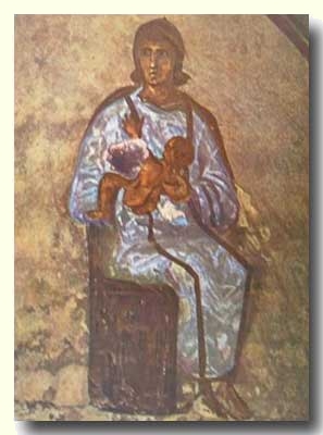 Maria i nen - cementiri de Priscila