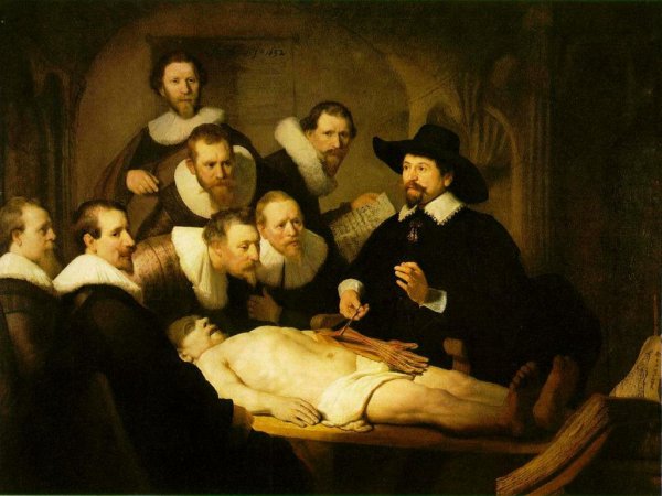 "Lección de anatomía" de Rembrandt