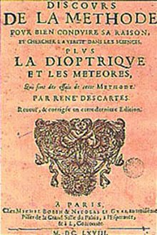 Portada del "Discurso del Método" de Descartes (1637)