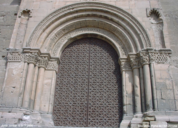 Seu Vella de Lleida. Detall. Porta de l’Anunciació.