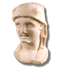 Cap d'Hermes fet de marbre. Laboratori d'Arqueologia UdL. Servei de Reproducció d'Imatge UdL. Xavier Goñi