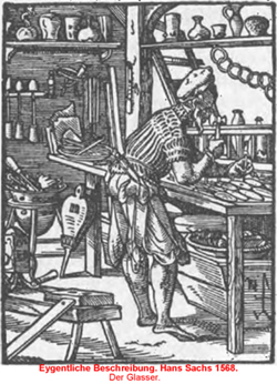 Vidrier al taller. Eygentliche Beschreibung. Hans Sach. 1543.