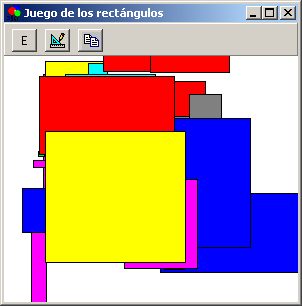 Ventana de un ejercicio Juego de los rectángulos