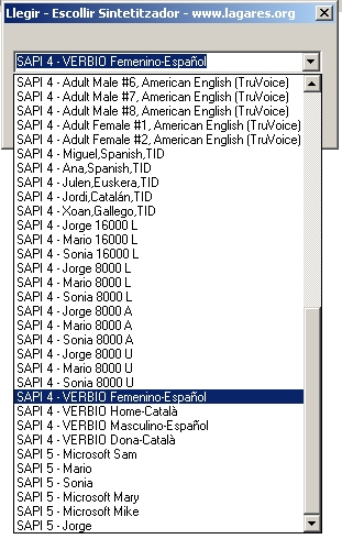 Pantalla del programa Llegir