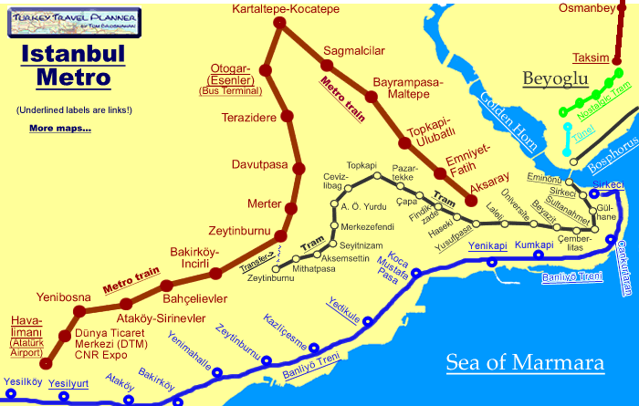 Istanbul Metro Map