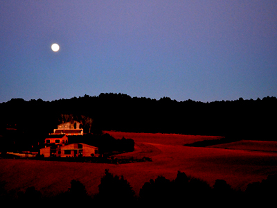 Pleine lune vue du lit