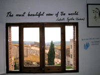 One of the windows of the artist's studio