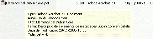 Metadades d'un fixter Acrobat des de l'explorador