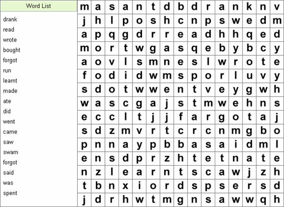 irregular verbs