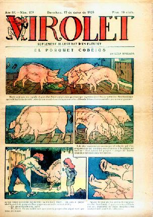 Portada de "Virolet" de 1925 dibuixada per Lola Anglada