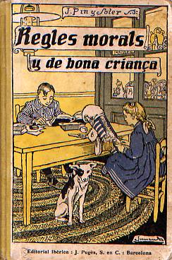 Portada de la segona edició de "Regles morals y de bona criança" (1915). El dibuix és de Junceda.