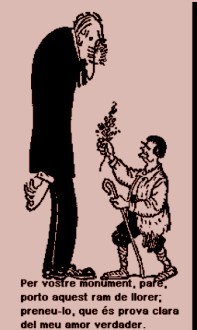 Manelic i Guimerà en una caricatura de l'època