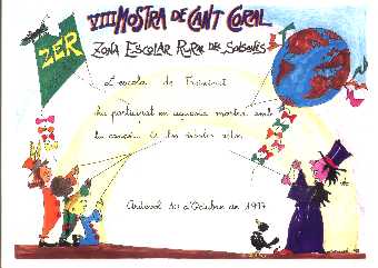 Diploma de la Mostra de Can Coral a Ardvol  97-98