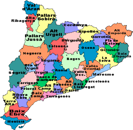 Mapa de les comarques de Catalunya