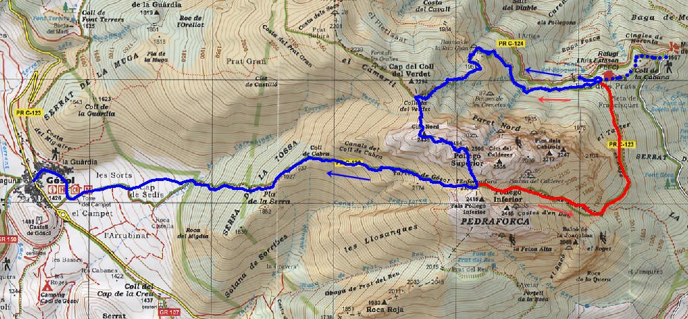 Mapa dels recorreguts