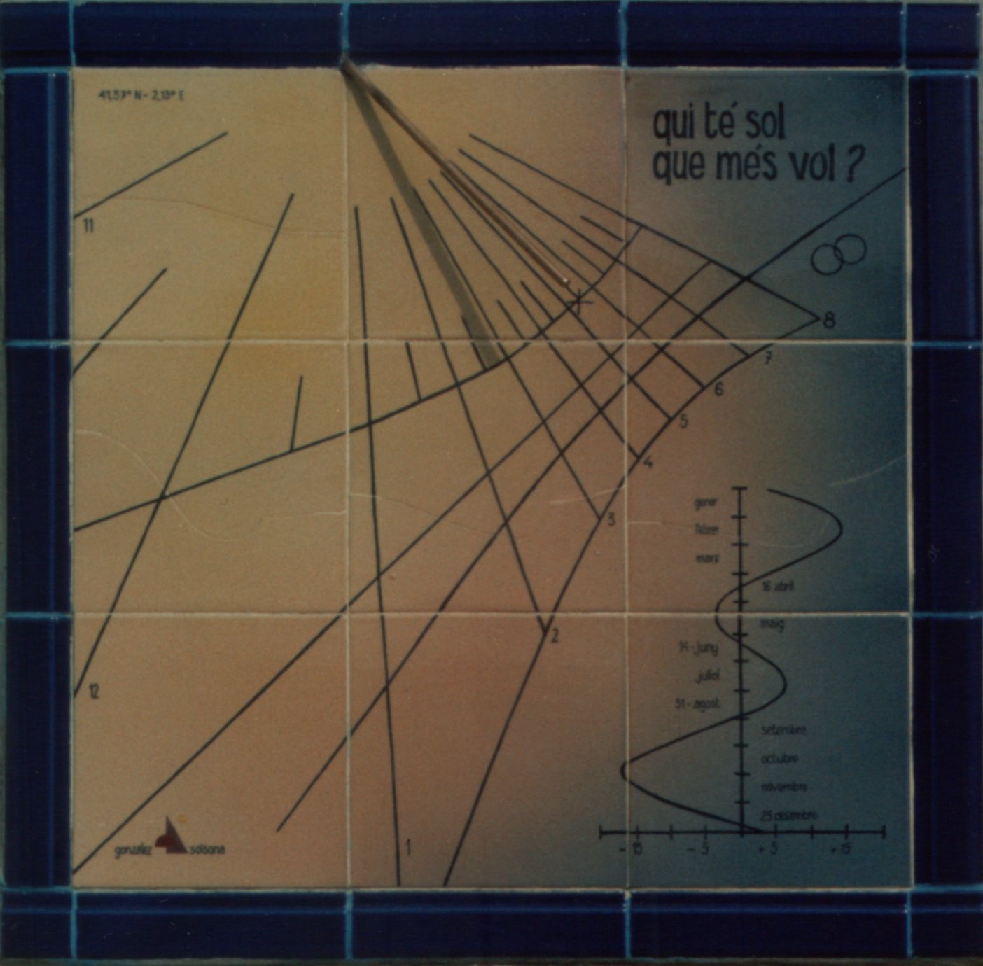 Sundial at 41.37N 2.13 E (Barcelona)