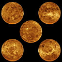 Cinco vistas del planeta Venus