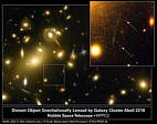 Ampliar foto: Objetos distantes aumentados por una lente gravitacional