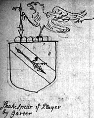 Esboç de 1596  de l'escut d'armes de la família Shakespeare