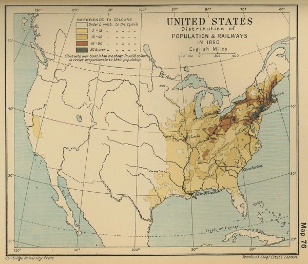 Mapa Revoluci Industrial EUA