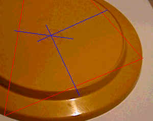 El punto encontrado es el centro del plato