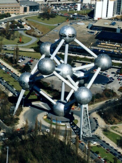 Vista aérea del Atomium de Bruselas